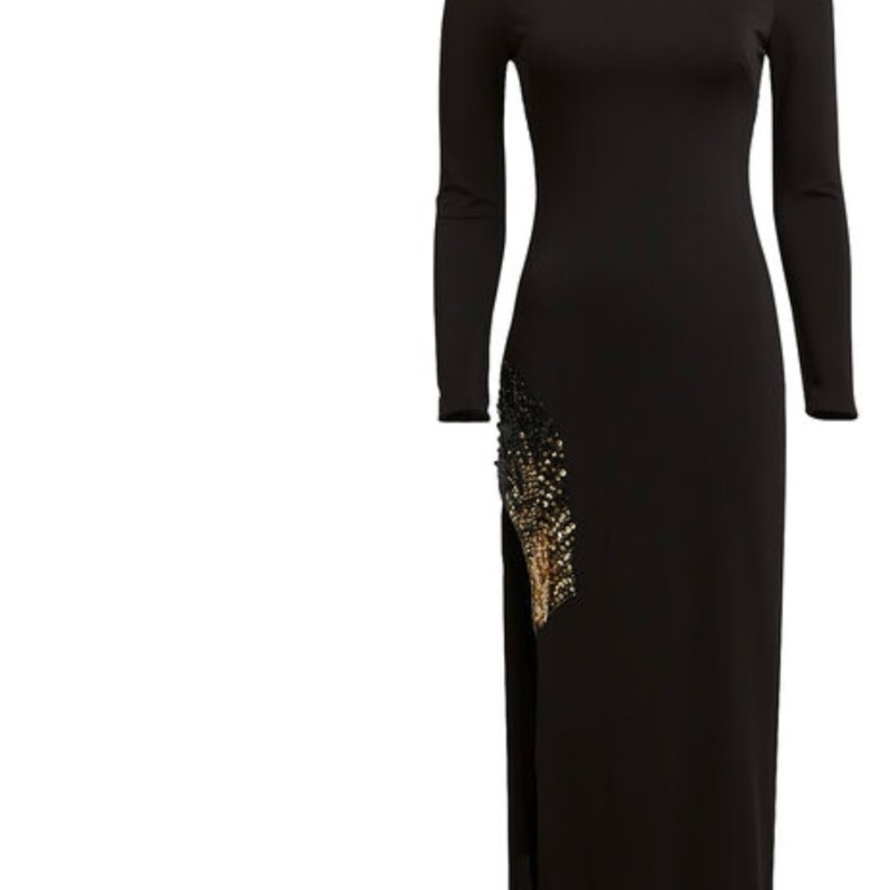 Haney Gia Long Sleeve Embellished Slit Dress/Gown Sz 8 - Picture 3 of 7